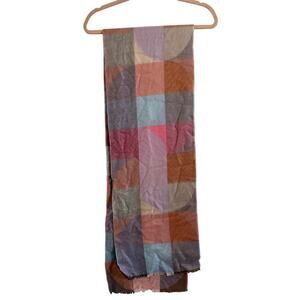 FRAAS Cashmink Multicolor Plaid Circle Scarf Wrap - NWOT